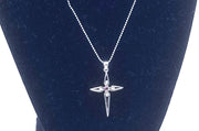 Ruby Diamond 14k White Gold Cross Necklace