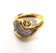 Sonia Bitton 925 Silver Brillante CZ Rhinestones Encrusted Heart Ring