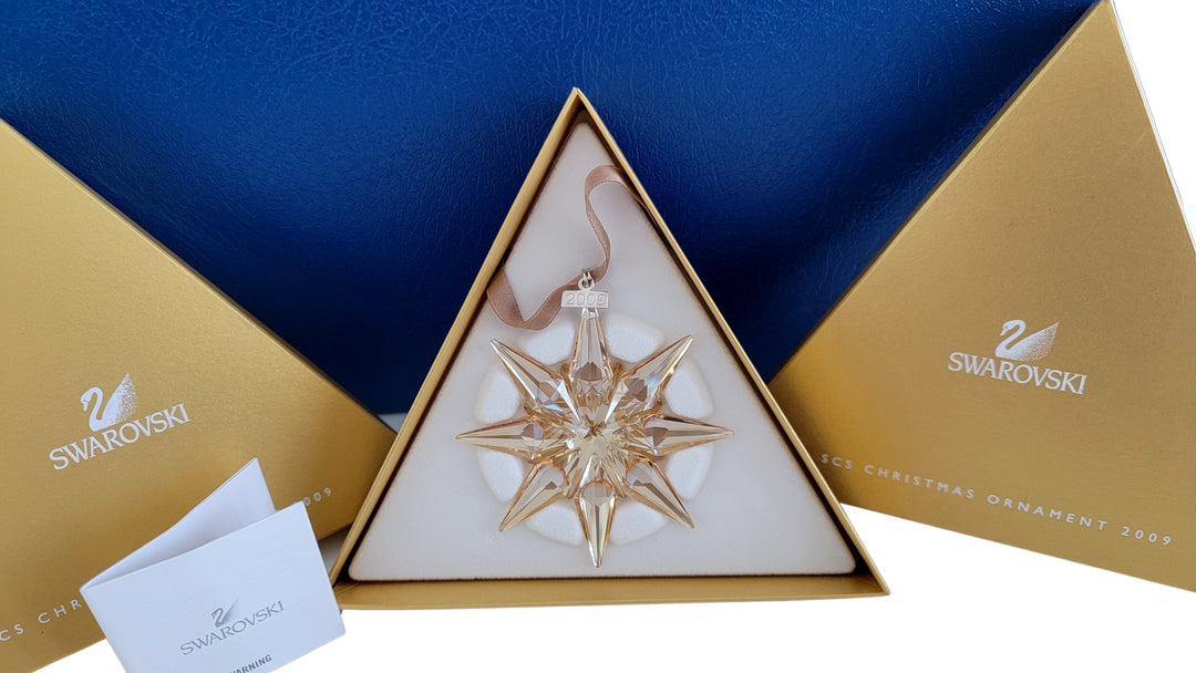 Swarovski Annual Limited Edition Amber Crystal Star Ornament 2009