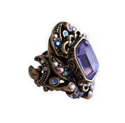 Sweet Romance Art Deco Crystal Rhinestone Ring