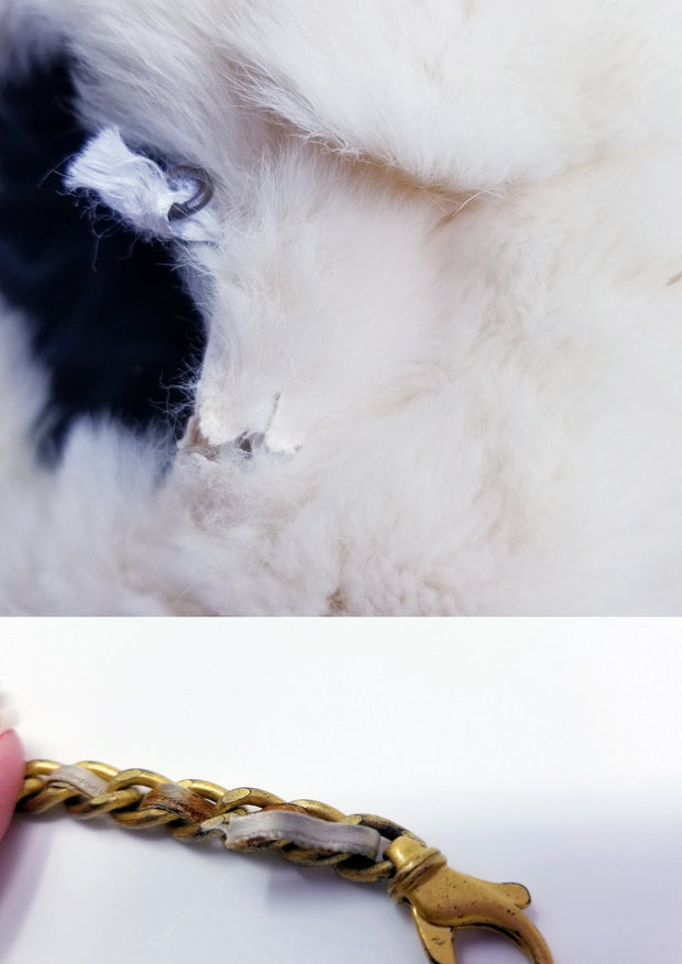 Chanel Black Lapin Rabbit Fur Wrist Cuff Bracelet