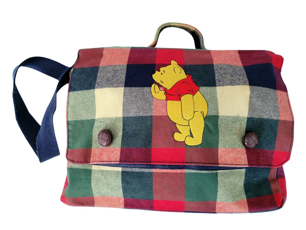 Vintage Disney Winnie The Pooh Plaid Laptop Top Handle Shoulder Bag