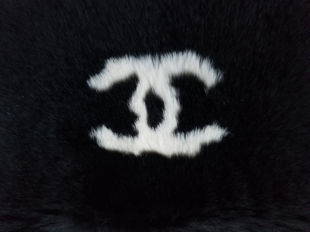 Chanel Black Lapin Rabbit Fur Wrist Cuff Bracelet