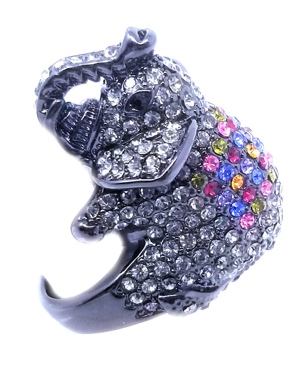 Joan Boyce Crystal Rhinestone Elephant Ring