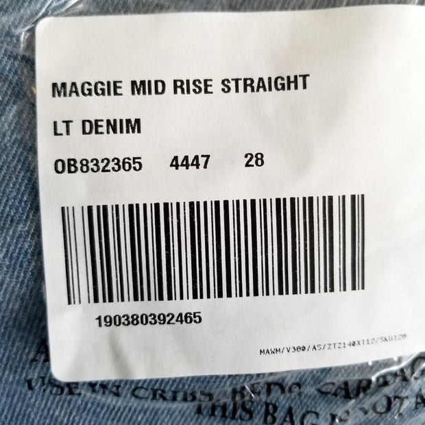 NWT Free People Maggie Straight Leg Mid Rise Crop Length Jeans Size 25,28,29, 30