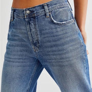 NWT Free People We the Free Maggie Mid-rise Straight Button Front Crop Jeans