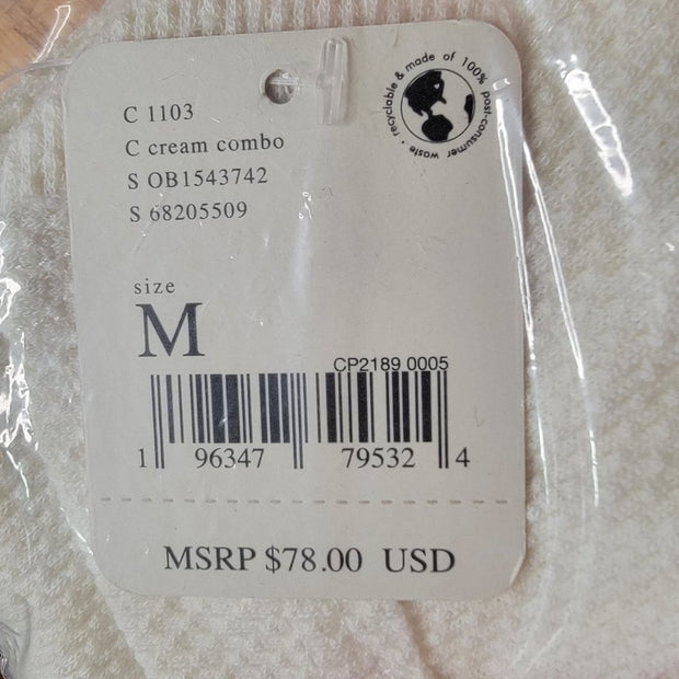 Free People Mikah Layering Cuff Cream Combo Top Shirt Size M