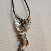 Punk Whimsical Dragon Lizard Wings Necklace