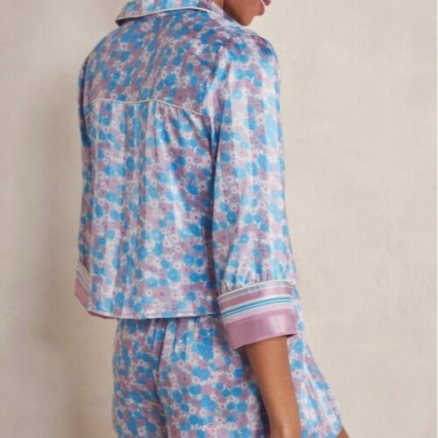 NWT Free People Pillow Talk PJ Sleep Pajamas Set satin lavender Size XS Size L