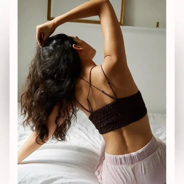 Free People One Adella Bralette Chocolate Size M