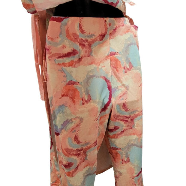 NWT Free People FP Movement All That Set Printed Multi Wrap Pants Set Size Large