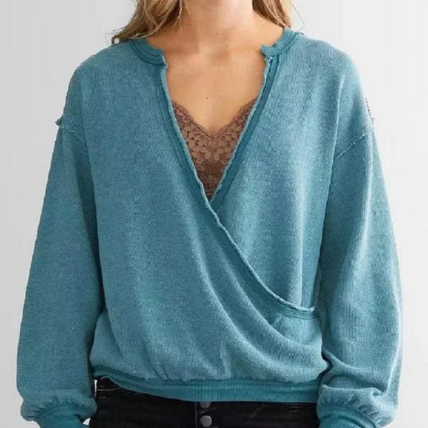 NWT SALE 50% OFF Free People Anyway Tee Teal Retail $68.00 Only Large & Med Left
