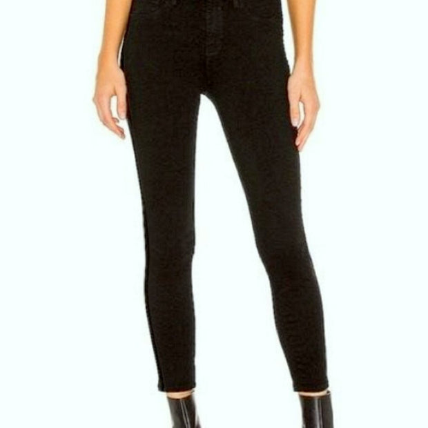 L’Agence Margot High Waist Skinny Black Tuxedo Stripe Ankle Jeans Pants
