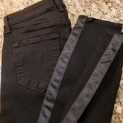 L’Agence Margot High Waist Skinny Black Tuxedo Stripe Ankle Jeans Pants