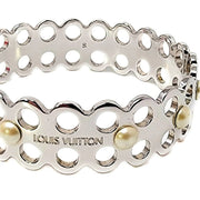 Louis Vuitton Hide and Seek Stencil Bangle Bracelet with Faux Champagne Pearls
