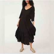 NWT Free People Sun Seeker Maxi Dress Relaxed Fit Obsidian Black Small OB1284940