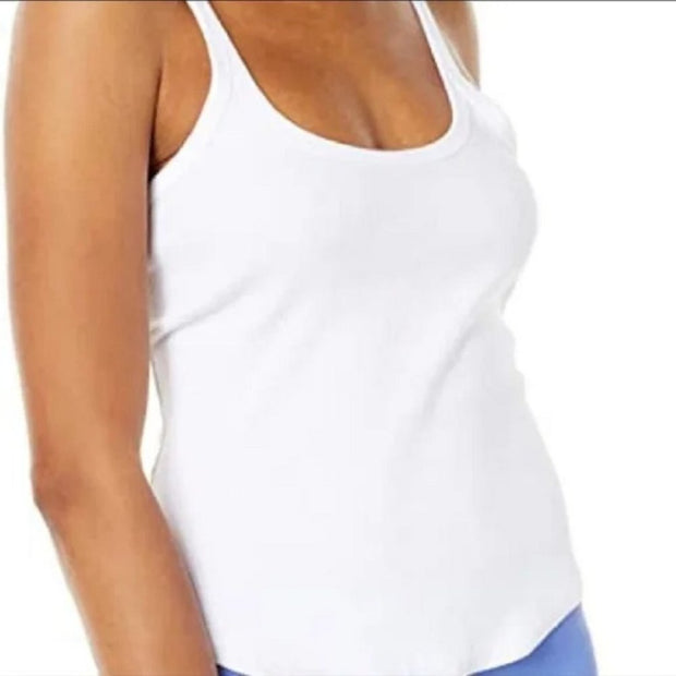 Free People White Tank Top Step One Ribbed Workout Summer Undershirt Stretch NWT