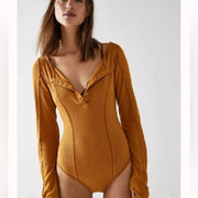 Free People | Sloane Bodysuit  Size Medium Amber Rust NWT OB1570623