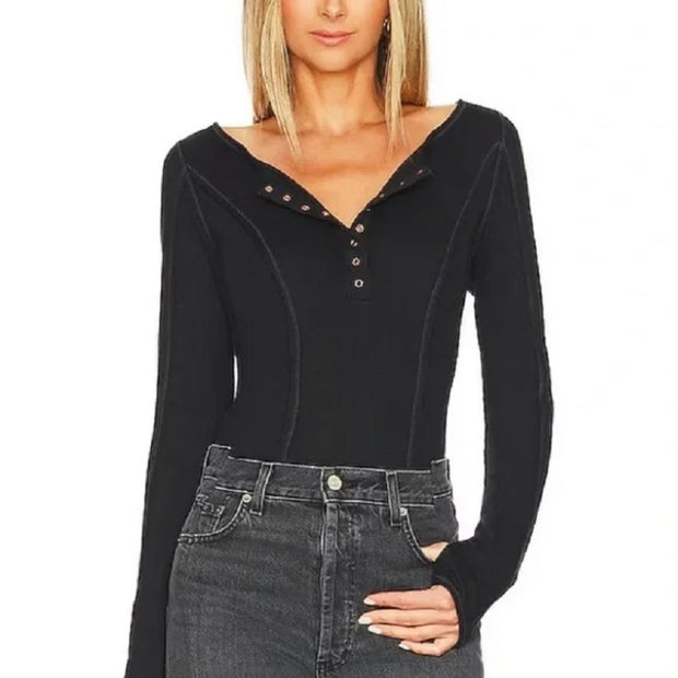 Free People Intimately Sloane Bodysuit Black Various Sizes Retail $58