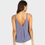 Free People Dani Tank Top Dusty Iris Ribbed Top Camisole Relaxed Fit NWT Size Va