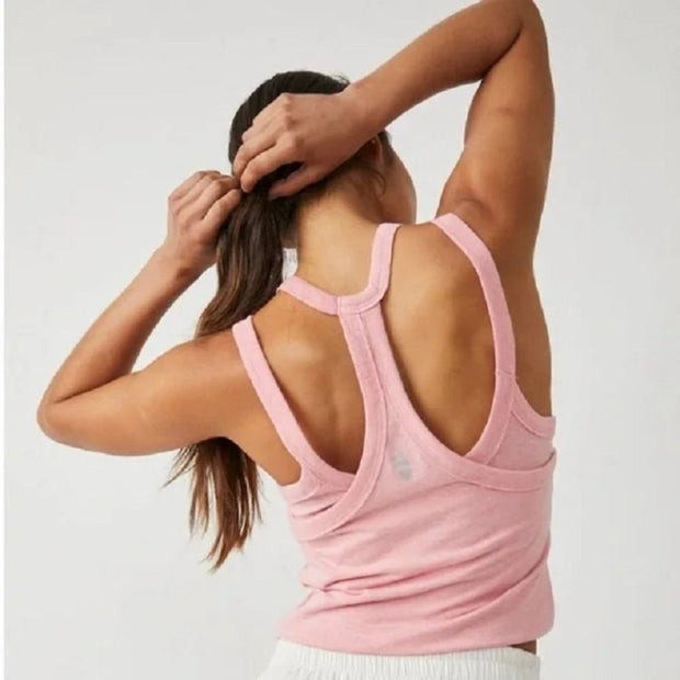 Free People Women's Two Times The Charm Tank Top in Pink Punch NWT Size Small