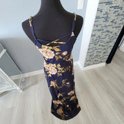 Nine Britton Jersey Knit Navy Floral Maxi Dress Size Medium
