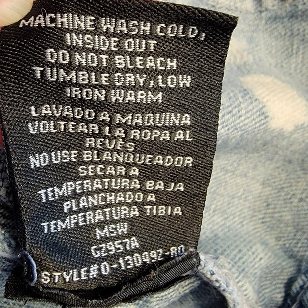 Boom Boom Jeans Denim Distressed Acid Wash Cotton Vest