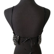 NWOT Free People Intimately Black Noir Sequin Tie Straps Bralette Size XS