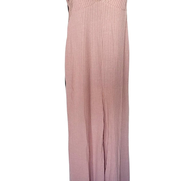 NWT Lulus Pastel Pink Ribbed Lace Comfort Jumpsuit Size M NWT