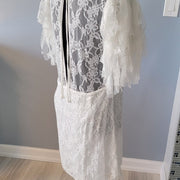 NEW FREE PEOPLE White Lace Dress Shredded Ribbon Sleeves NWOT Retail $128