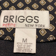 Briggs Petite Button Front V-Neck Blouse Business Professional Size Medium