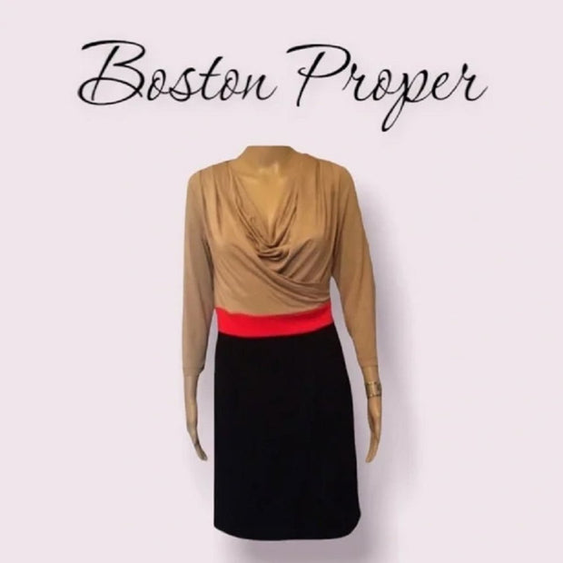 Boston Proper Color Black Viscose Size S Dress EUC Business Professional Casual
