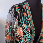 NWOT Rebellion Again Embroidered Long Robe Coverup Duster Kimono