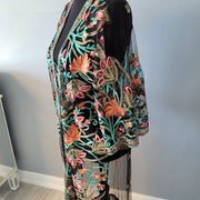 NWOT Rebellion Again Embroidered Long Robe Coverup Duster Kimono