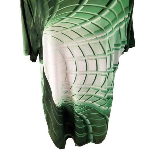 Chenone Men's Green 3D Graphic Poly Shirt Size M