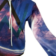 Blue Galaxy Unisex Unbranded Graphic Pullover Poly Hoodie Size XS NWOT