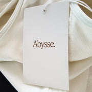 NWT Abysse White Kelea Surf Bodysuit  Ribbed Boy Shorts Size Medium Retail $200