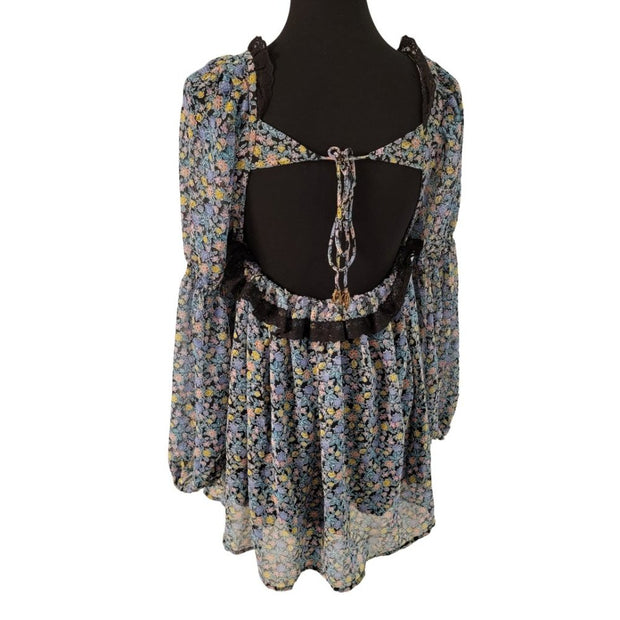 NWOT Free People Boho Mini Floral Lined Dress Top Size XSmall
