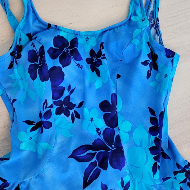 Maxine of Hollywood Blue Swim Dress Bathing Suit Size 12 NWOT