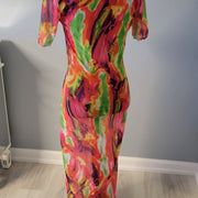 Watercolor  Slinky Bodycon Maxi Dress Size Small Unbranded