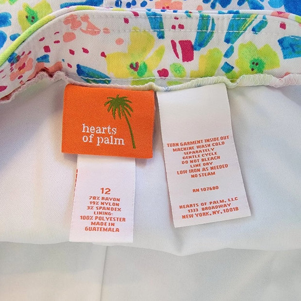 Paint Splash Skort Heart of Palm Skirt Size 12 EUC
