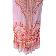 Anthropologie Floreat 100% Silk Boho Sheer Lined Slip Coverup Dress Size 4