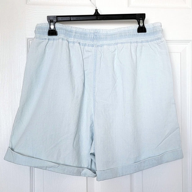 NWT SPLENDID Washed Denim Cotton Pull On Jean Shorts Size M