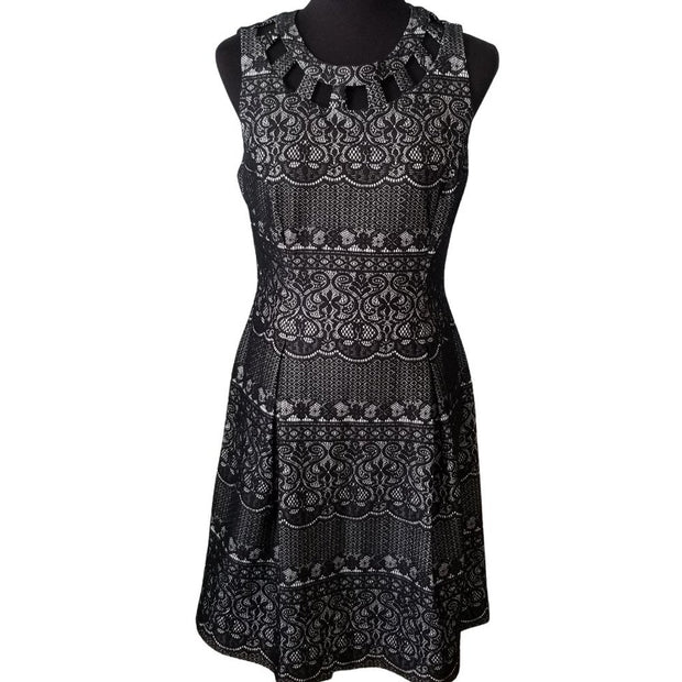Eliza J Midi Sleeveless Black Cutout Lined Dress NWOT Size 8