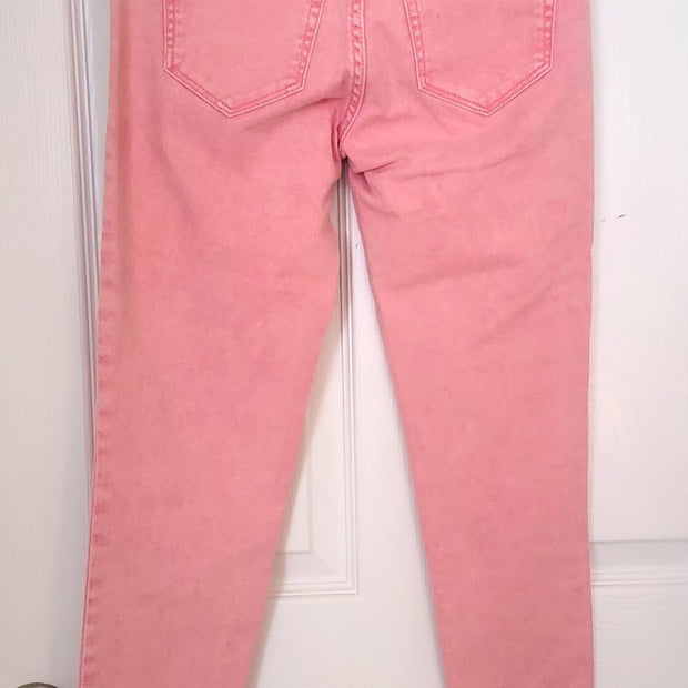 FRAYED Jordan Midrise Ankle Skinny Pink Jeans Size 00/24 RARE FIND Rare Color