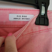 FRAYED Jordan Midrise Ankle Skinny Pink Jeans Size 00/24 RARE FIND Rare Color