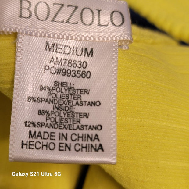 Bozzolo Bright Yellow Knit Thong Bikini Bathing Suit Size Medium NWOT