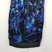 Cosmopolitan DDTP Madison Velvet Sequin Mini Dress 'Black/Cobalt Blue' Size S