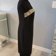 Ursula of Switzerland Pearl Beaded Formal Lined Black Dress 6