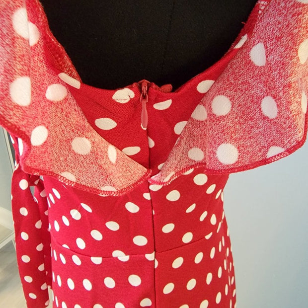 Moyabo Red Polka Dot Fit and Flare Dress Size Small NEW NWT